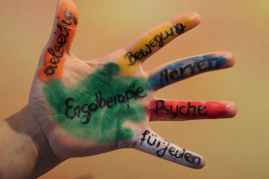 Hand was ist Ergotherapie bunt
